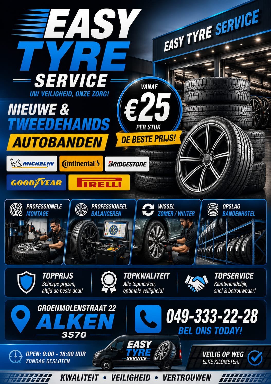 EASY TYRE SERVICE    PNEUS NEUFS ET D'OCCASION, Enlèvement ou Envoi