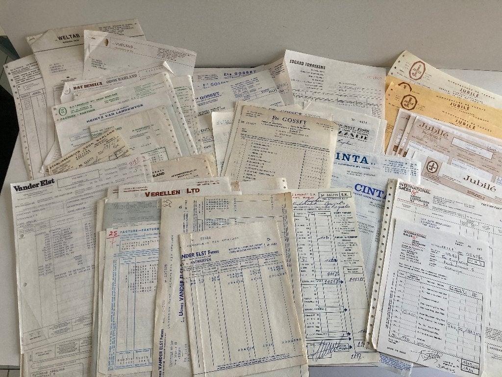 Lot d'anciennes factures, achat de tabac et de cigarettes, Collections, Enlèvement ou Envoi, Utilisé, Autres types