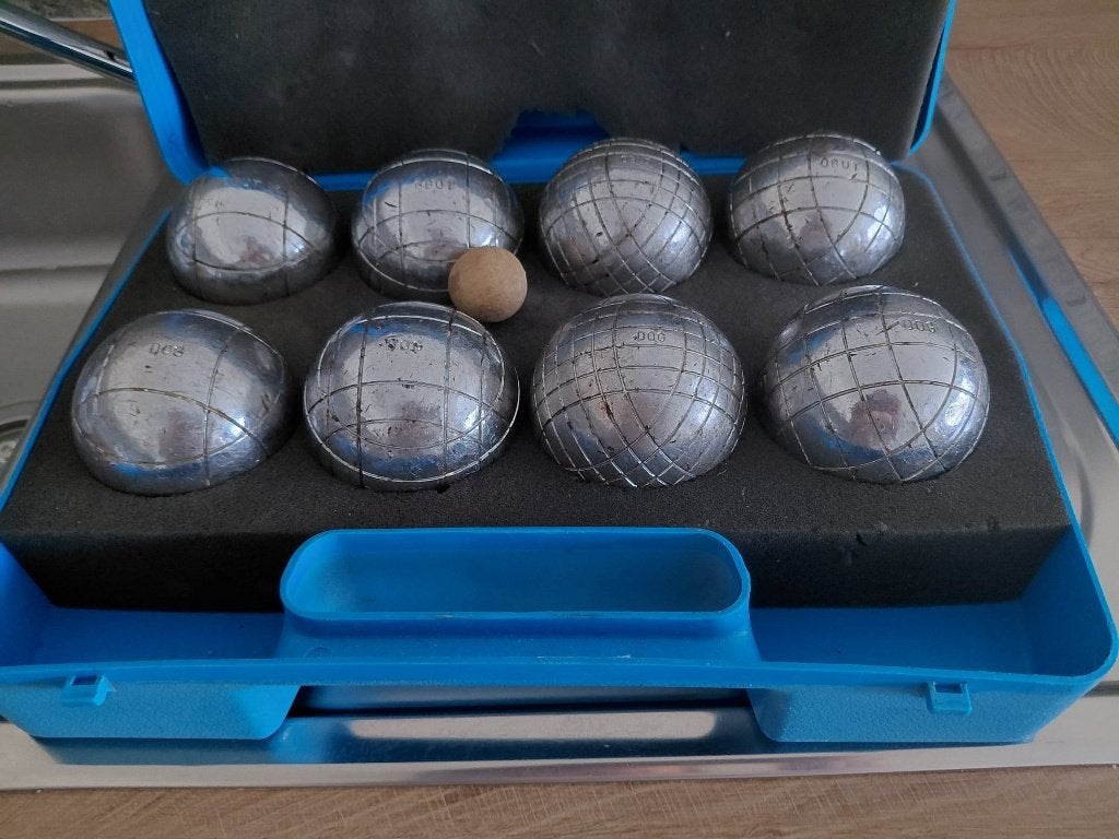 8 vrije tijd petanque ballen OBUT – DOG in draagtas, Ophalen of Verzenden