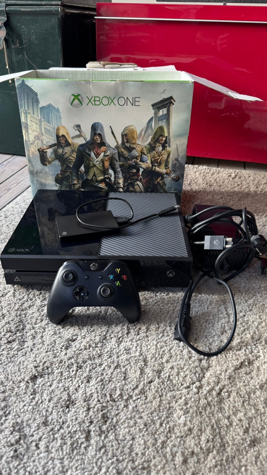 Pack Xbox One + Disque externe (49 jeux) + 1 manette, Ophalen, Xbox One, Zo goed als nieuw, Met 1 controller