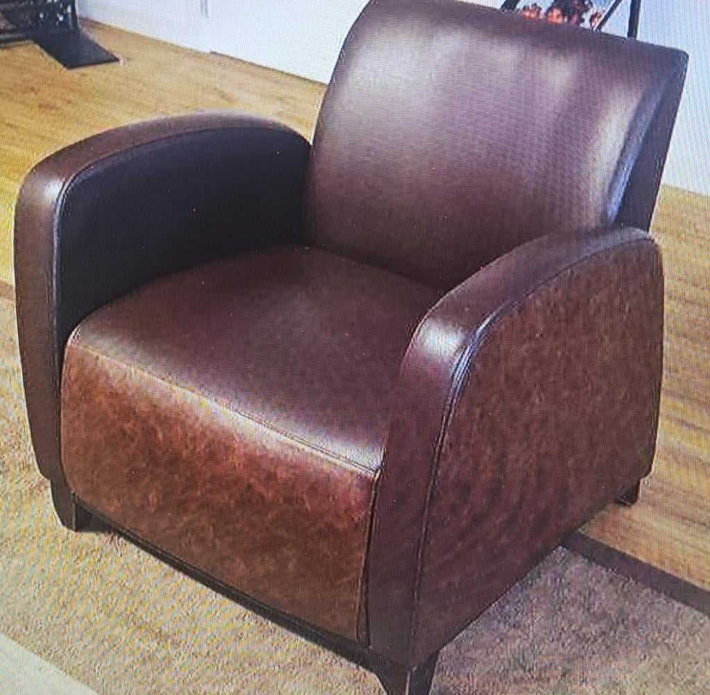 Lederen fauteuil, Ophalen, Leer