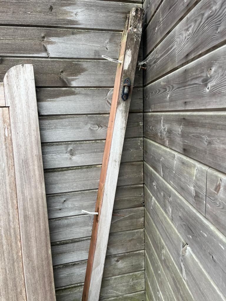Houten(teak)poort, Tuin en Terras, Ophalen, Gebruikt, Hout, 150 tot 200 cm