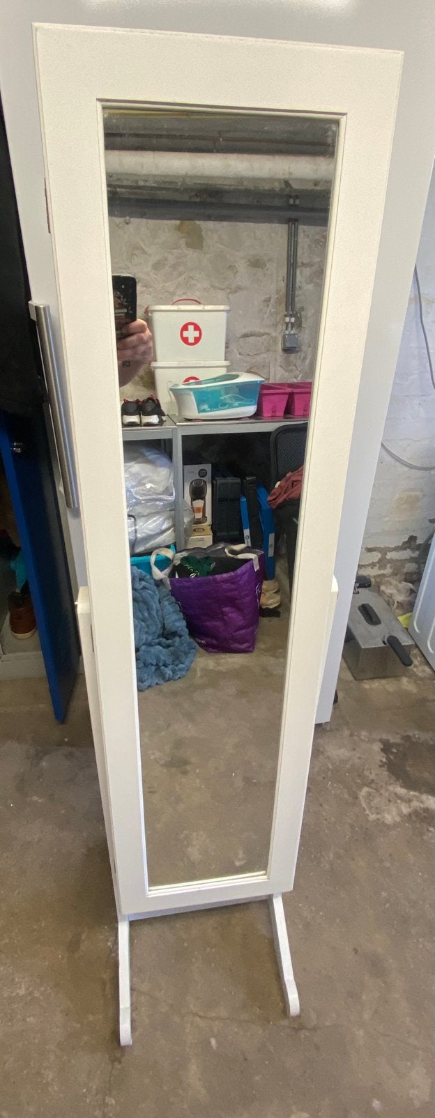 Miroir sur pied avec armoire à bijoux intégrée, Maison & Meubles, Enlèvement, Comme neuf