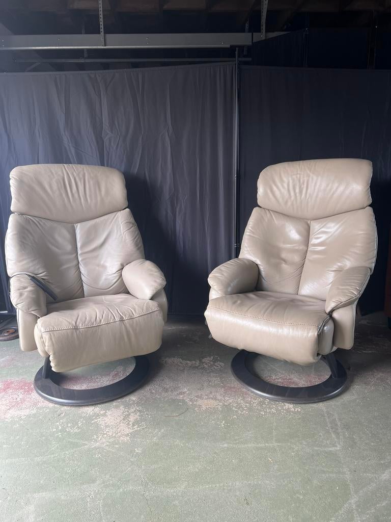 Prachtige relaxfauteuils met 3zit zetel | echt leder, Ophalen of Verzenden, Zo goed als nieuw, Leer, Relaxzetel fauteuil relax zetel relaxfauteuil relaxstoel bank