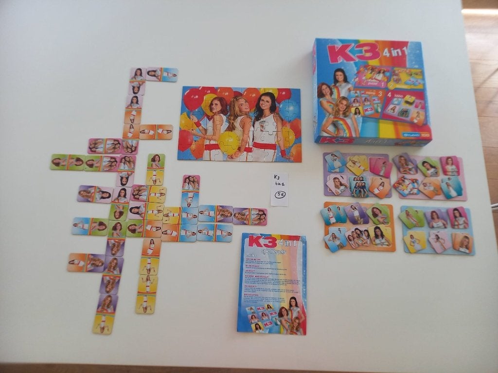 K3 4in1 gezelschapsspel 3+ puzzel+memo+domino+lotto, Een of twee spelers, Ophalen of Verzenden, Zo goed als nieuw, Studio 100