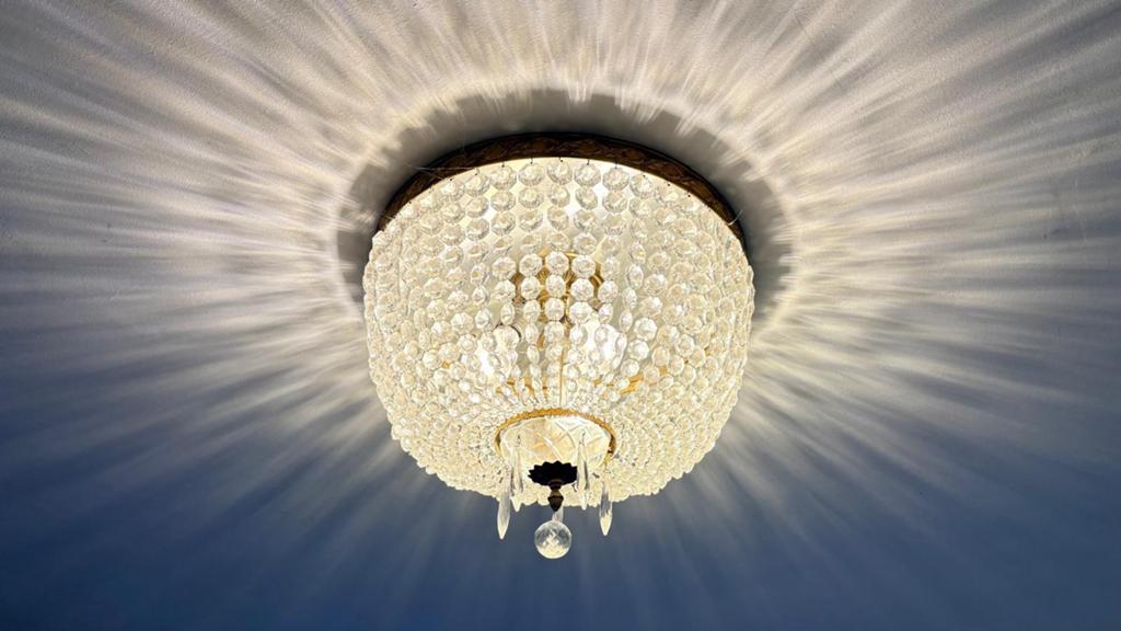 Plafondlamp, Ophalen, Gebruikt, Glas