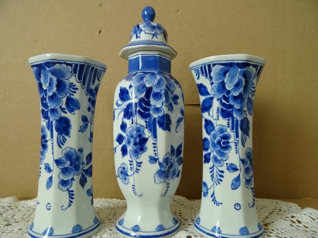 Ensemble de vases vase Porceleyne fles petites 19cm 1980, Enlèvement ou Envoi