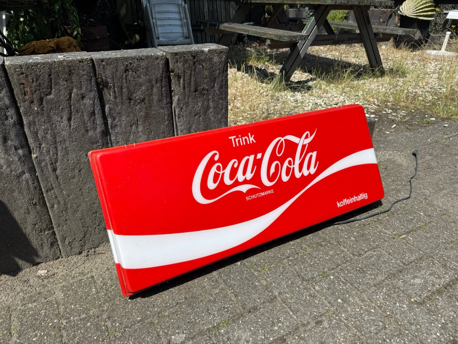 Coca Cola oude reclame lichtbak, Verzamelen, Ophalen, Gebruikt, Lichtbak of (neon) lamp