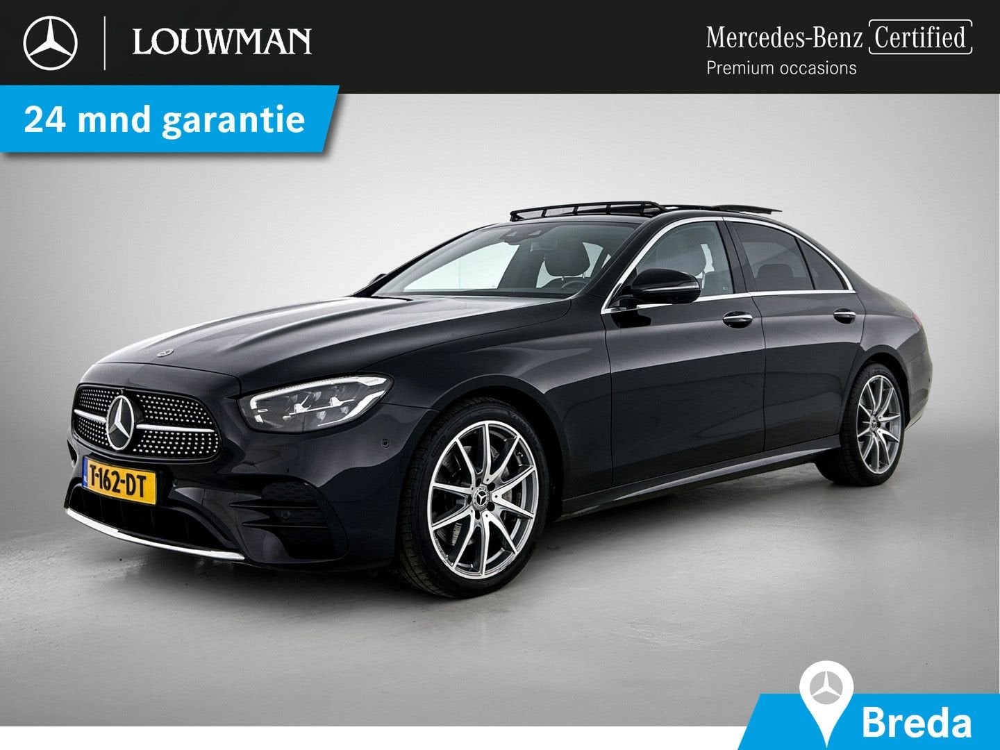 Mercedes-Benz E 200 AMG Line | Panoramadak | 360° camera | B, Auto's, Automaat, Startonderbreker, Zwart, Zwart