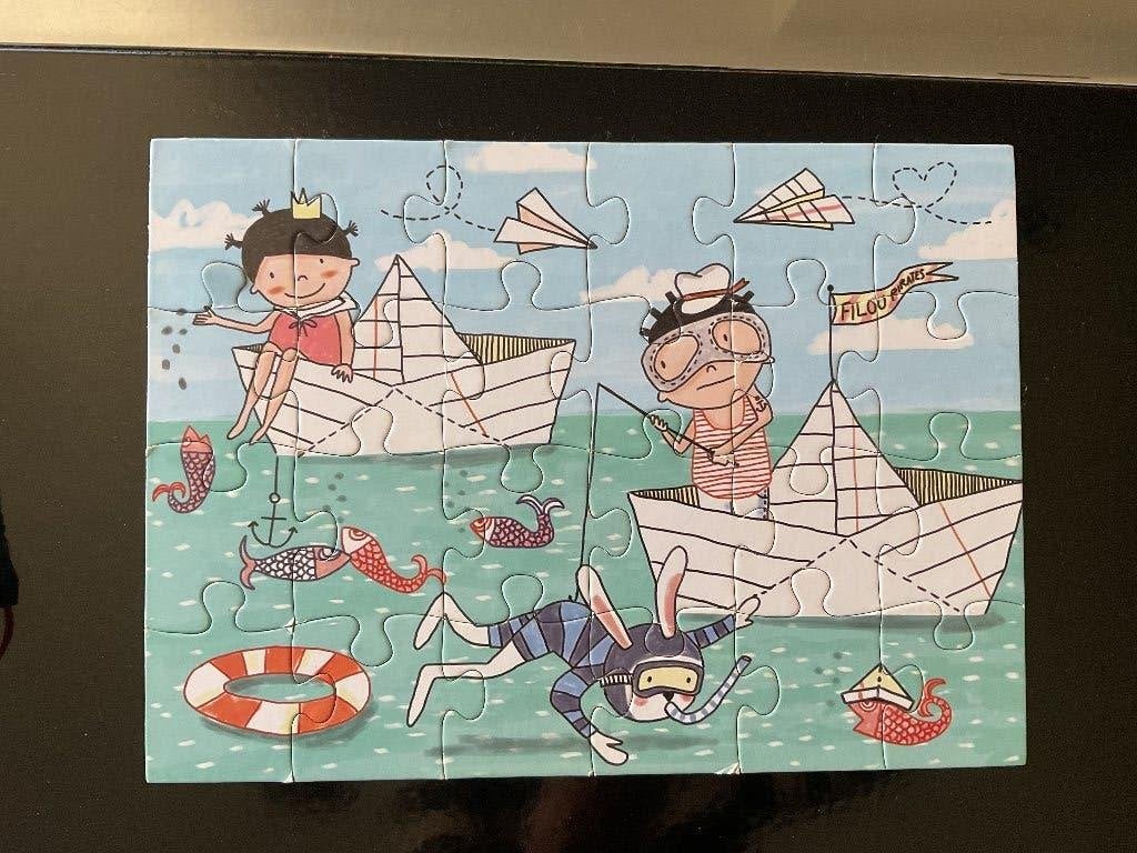 Puzzel filou&friends 24 stuks, Ophalen of Verzenden, 10 tot 50 stukjes, Zo goed als nieuw