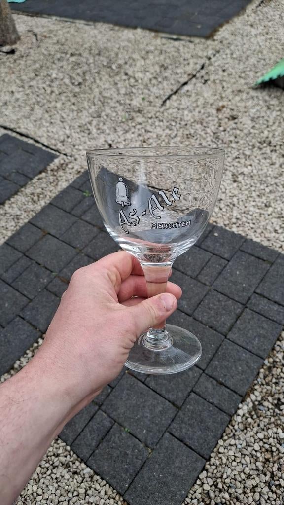 Oud email bierglas as ale merchtem, Verzamelen, Ophalen of Verzenden