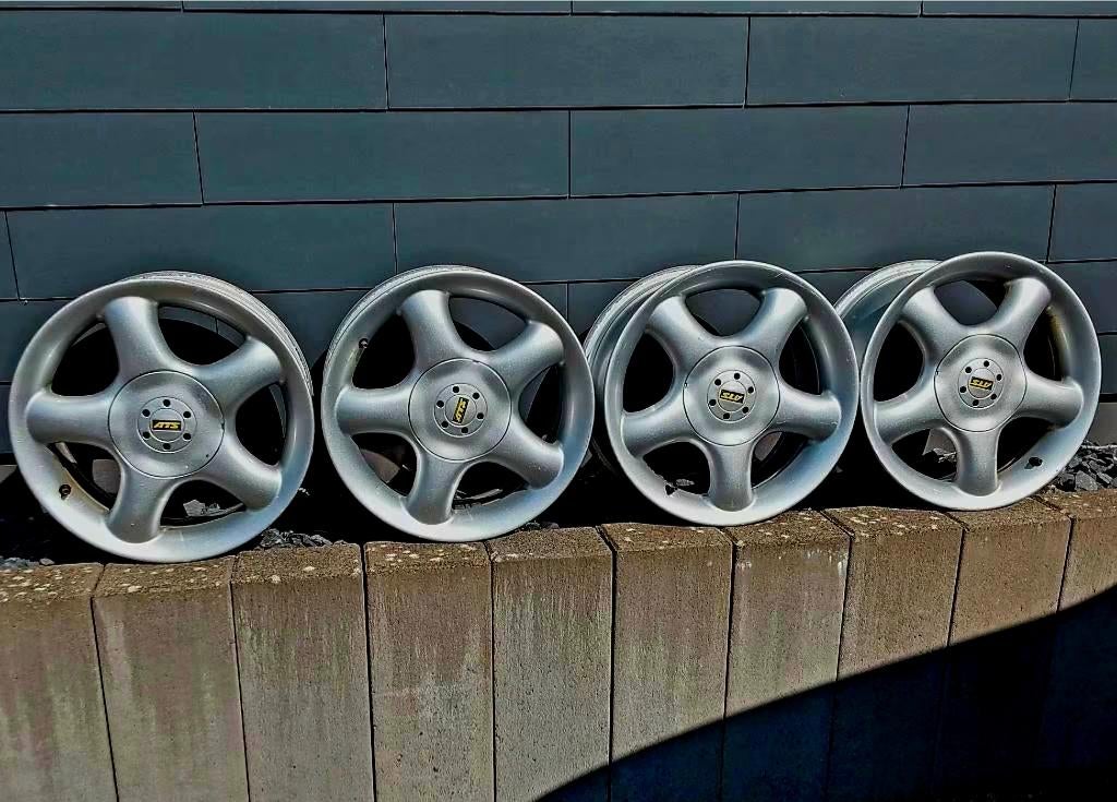 4 jantes en alu 15", entraxe 5x100, Auto-onderdelen, Banden en Velgen, Ophalen, Gebruikt, 15 inch, Velg(en)