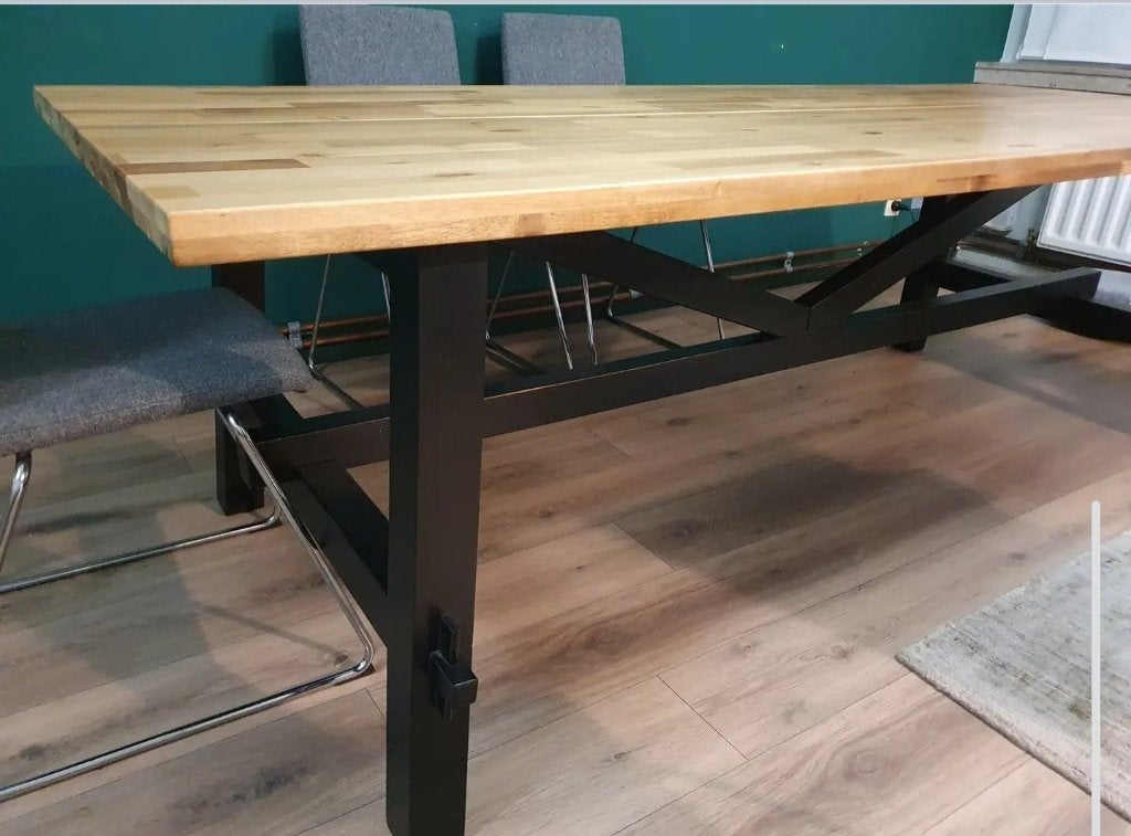 Meubels, Huis en Inrichting, Tafels | Eettafels, Gebruikt, 100 tot 150 cm, 200 cm of meer, Vijf personen of meer, Rechthoekig