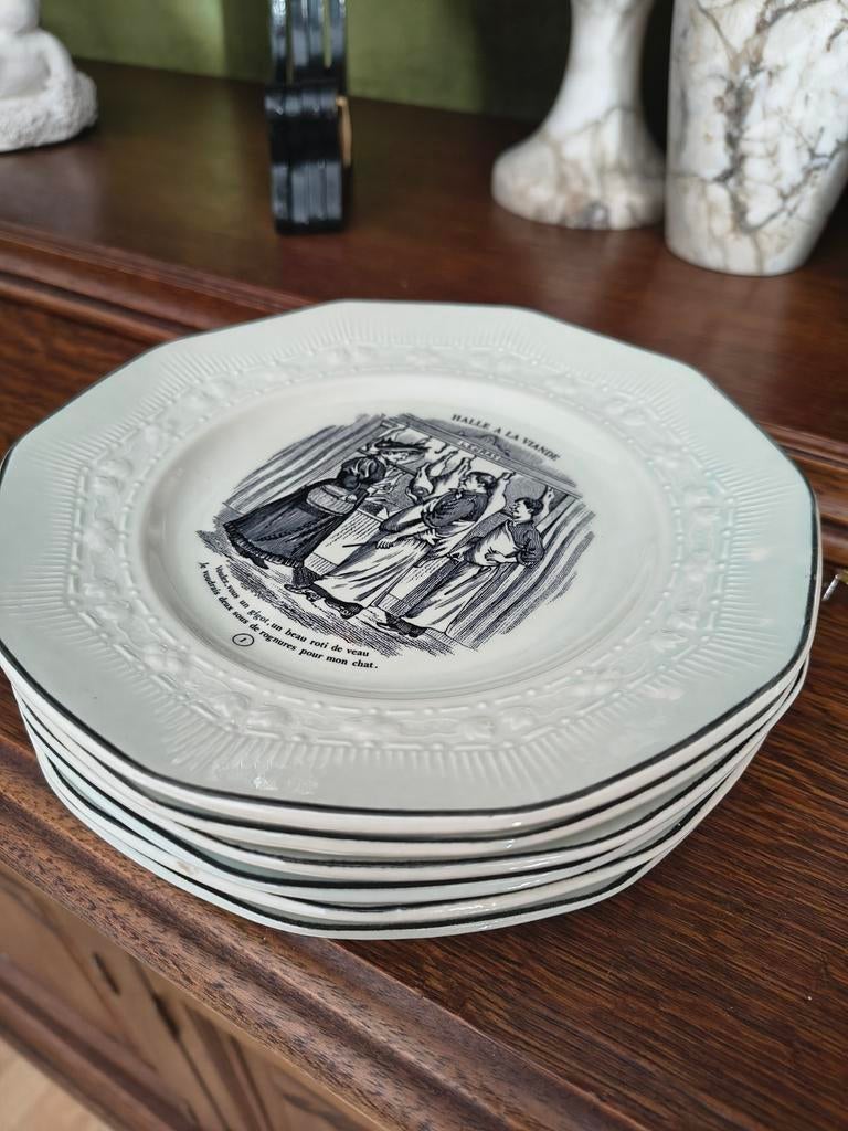 6 vintage borden boch (franse hallen), Ophalen