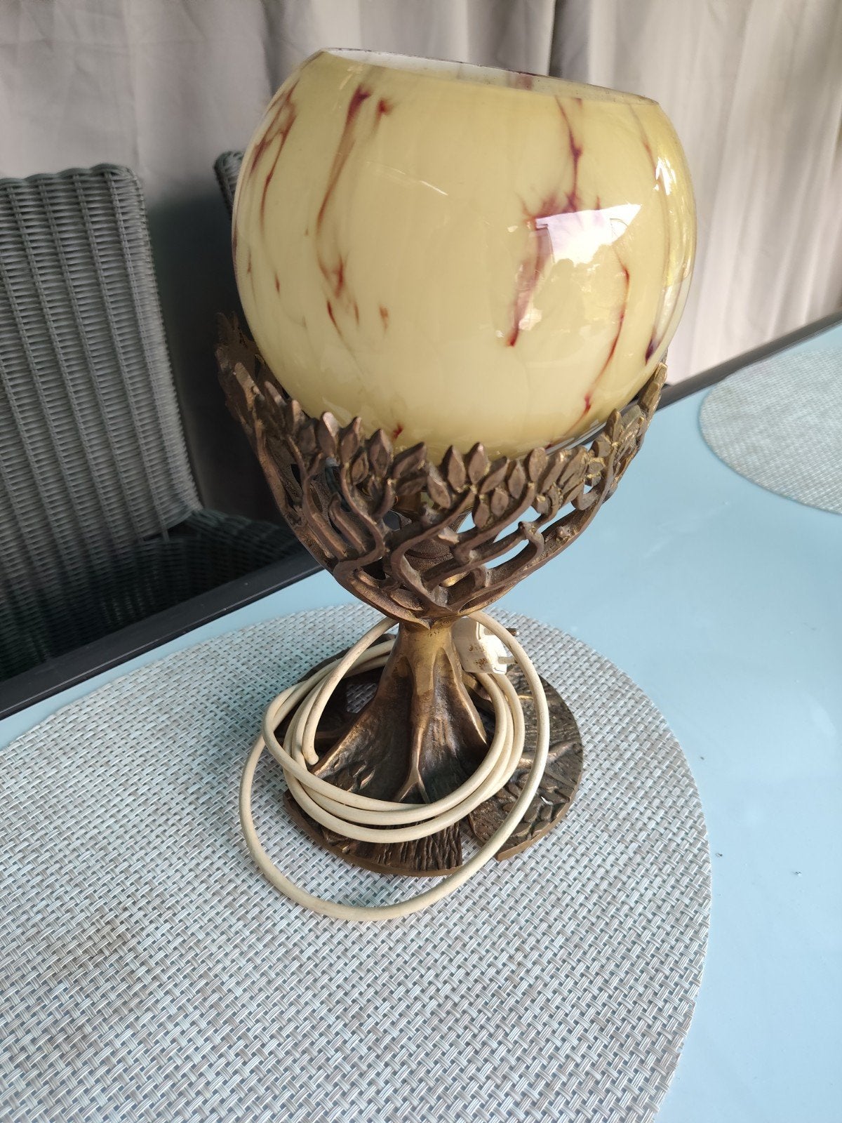 Vintage bronze lamp 1930. France, Ophalen of Verzenden