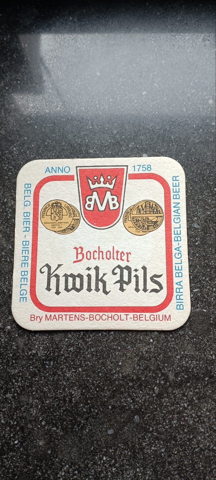 Oud bierviltje kwik pils br Martens Bocholt, Verzamelen, Biermerken, Ophalen of Verzenden