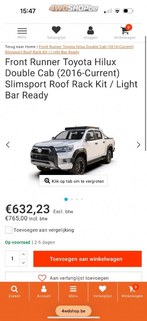 Toyota dakrek, Auto diversen, Dakdragers, Nieuw, Ophalen of Verzenden