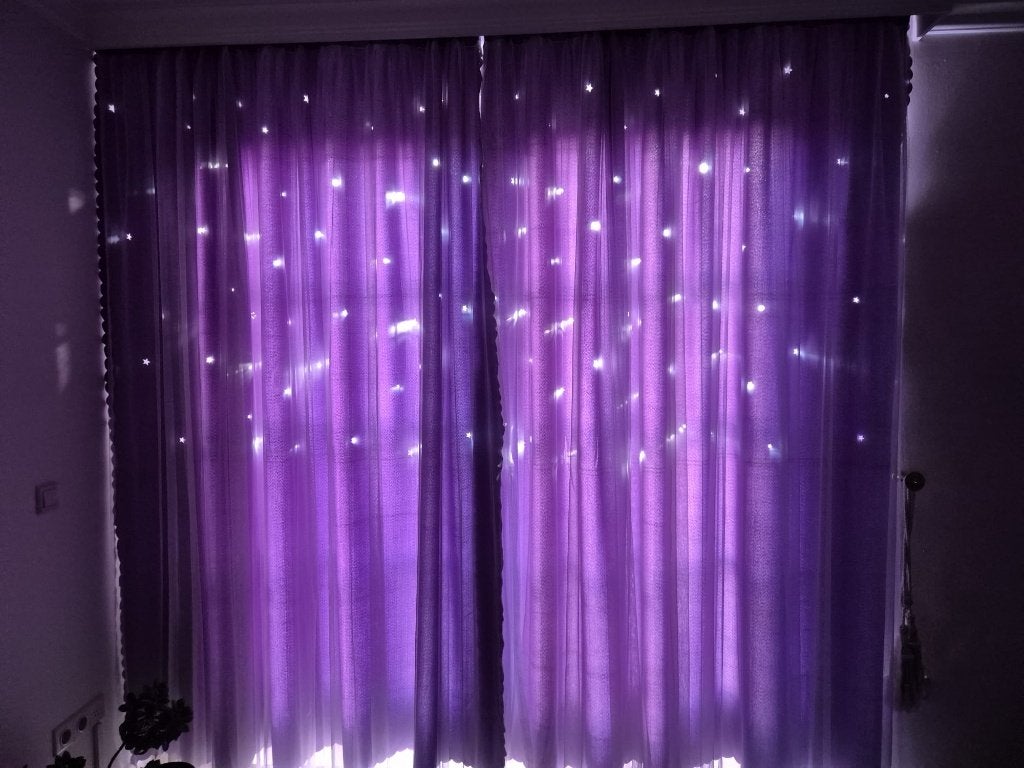4x exclusieve lila gordijnen/ vitrage 200x250 cm SPOTPRIJS, 400 cm, Avec crochets, Comme neuf, Enlèvement
