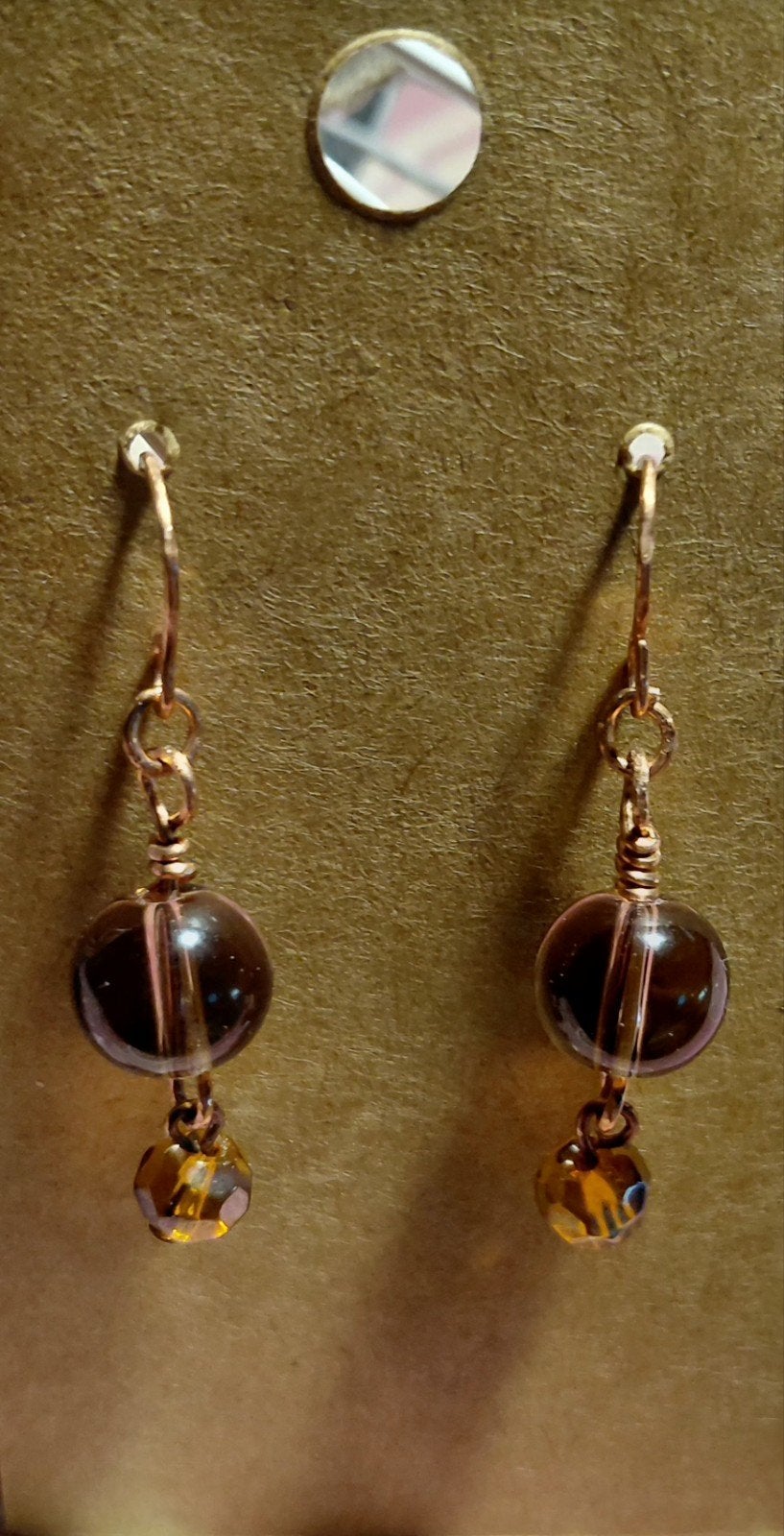 Boucles d'oreilles faites à la main dans des tons ambrés cha, Bijoux, Sacs & Beauté, Boucles d'oreilles, Neuf, Pendantes, Autres matériaux