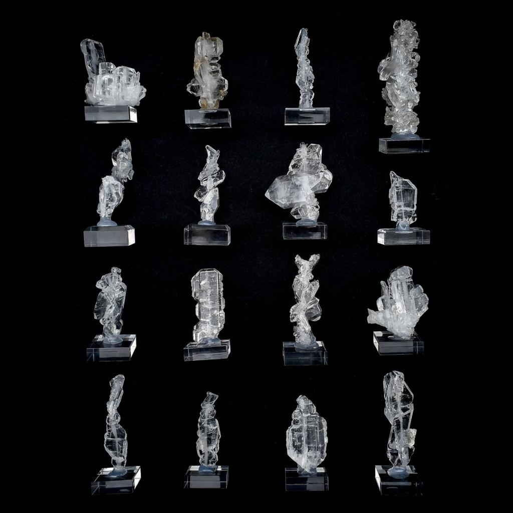 Set van 16 kernkwarts - Faden Quartz (VIDEO), Ophalen of Verzenden, Mineraal