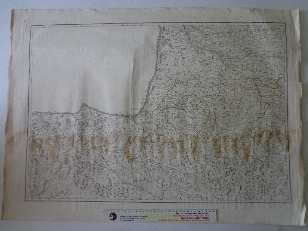 koperets 19de eeuwse landkaart Pyreneeën / Golf van Biscaye, Ophalen, Handgekleurd, 1800 - 1899, Ets