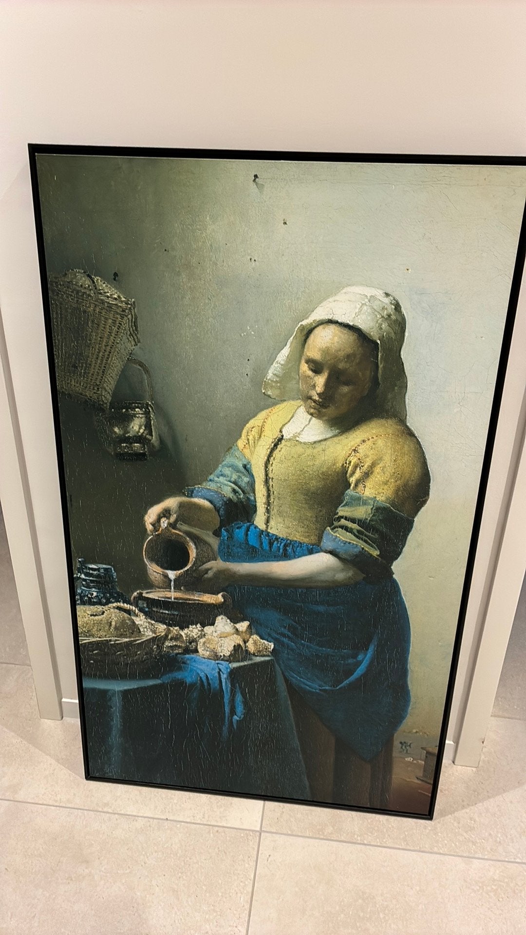 Grote kopie Melkmeisje Vermeer, Ophalen, Zo goed als nieuw, Schilderij