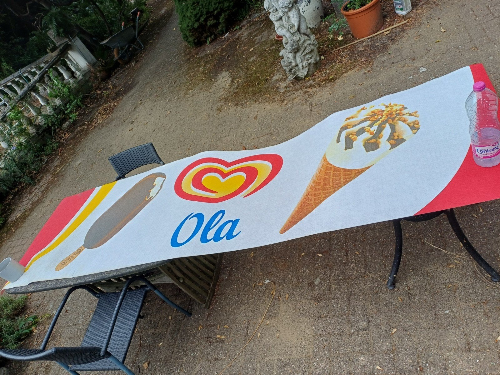 Tissu publicitaire de 3 mètres de long - Ola - Cornetto - Ma, Enlèvement ou Envoi, Comme neuf, Panneau publicitaire