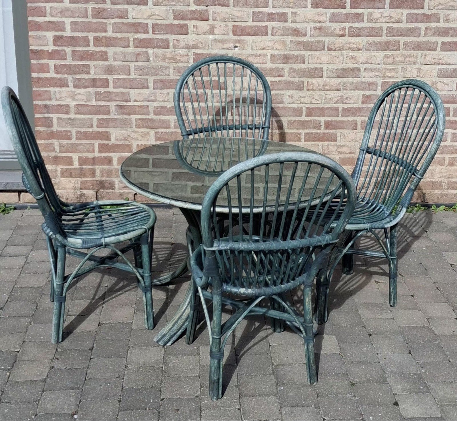table + chaises de jardin, Tuin en Terras, Ophalen, 4 zitplaatsen, Gebruikt, Bijzettafel