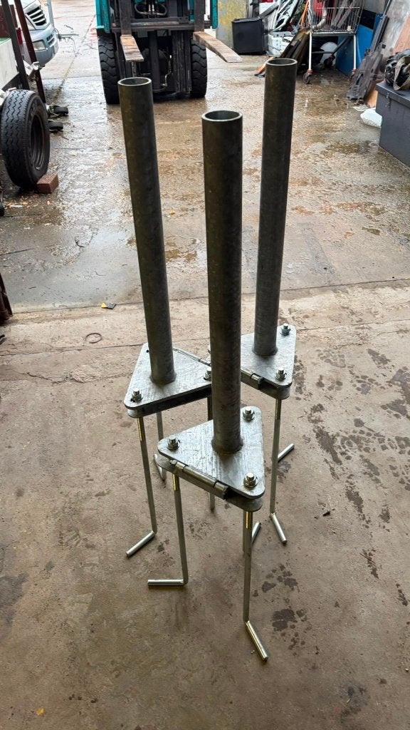 3 verzinkte paalhouders met betonankers, Tuin en Terras, Parasols, Ophalen, Nieuw, Parasolvoet, Kantelbaar