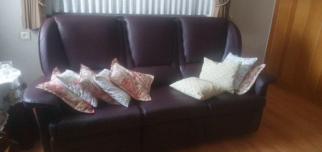 lederen salon donker bruin 1 zit.2 zit en 3 zit, Ophalen
