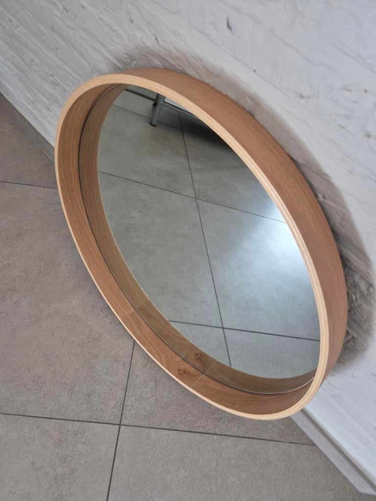 Ronde spiegel fineereik Ø59 cm, Alaria, Huis en Inrichting, Woonaccessoires | Spiegels, Zo goed als nieuw, 50 tot 75 cm, Minder dan 100 cm