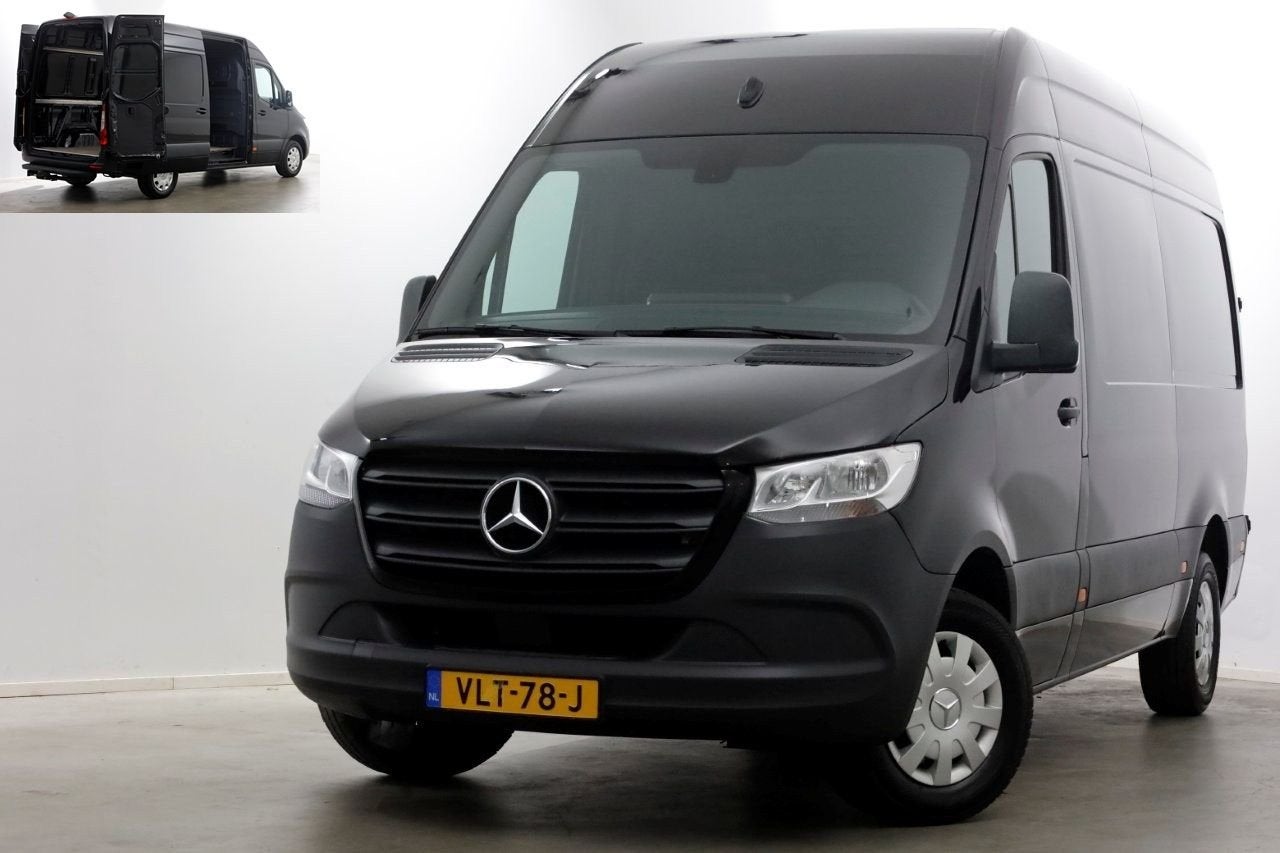 Mercedes-Benz Sprinter 314 CDI 143pk RWD L2H2 Navi/Camera/Tr, Auto's, Cruise Control, Zwart, Mercedes-Benz, Onderhoudsboekje