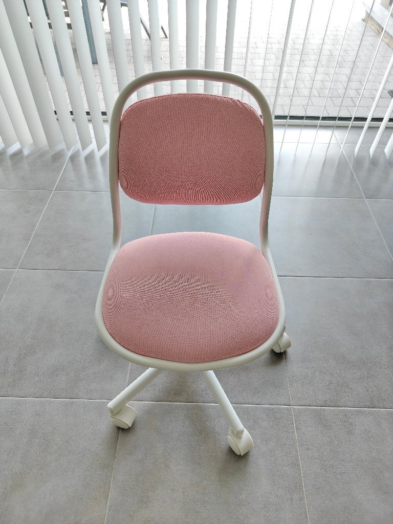 ÖRFJÄLL Kinderbureaustoel in wit/roze kleur, Huis en Inrichting, Ophalen, Zo goed als nieuw, Roze, Bureaustoel