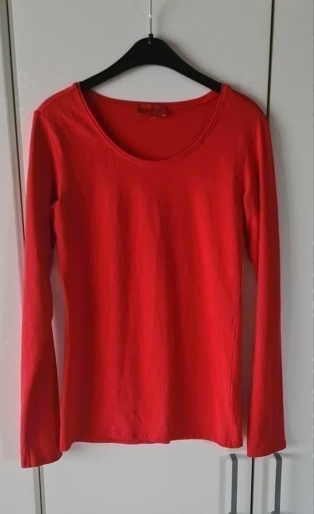 T-shirt met lange mouwen "Anni Rolfi", maat S, Lange mouw, Maat 36 (S), Rood, Anni Rolfi