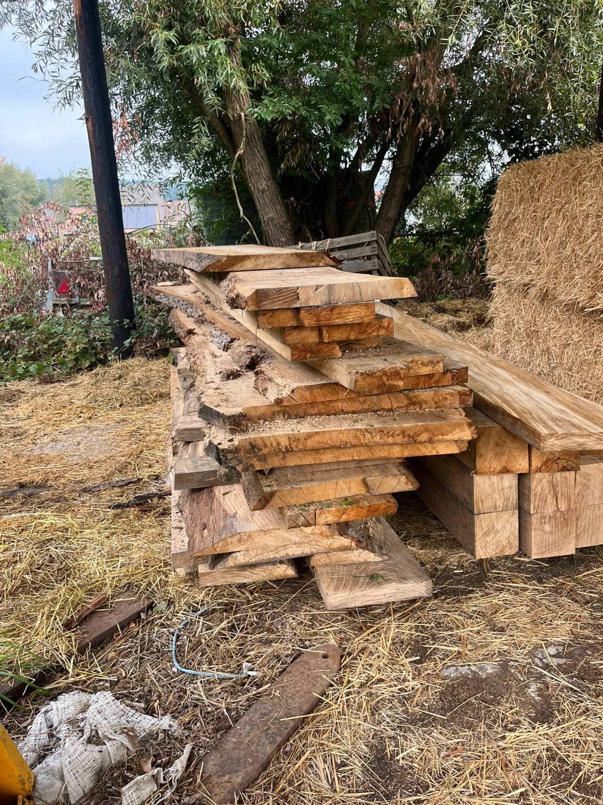 Schaaldelen inlandse eik, Doe-het-zelf en Bouw, Eiken, Ophalen of Verzenden, Zo goed als nieuw, 50 mm of meer