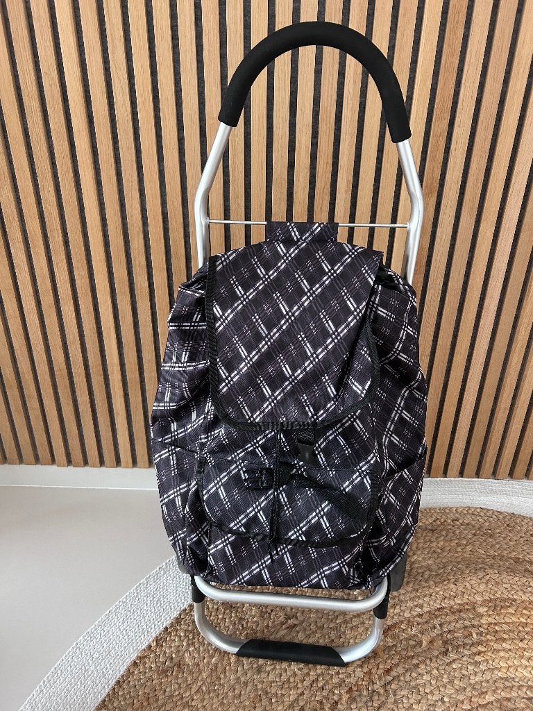 Boodschappentrolley op wielen – Licht – Zwart – 100 cm, Bijoux, Sacs & Beauté, 30 cm ou plus, 75 cm ou plus, Comme neuf, Enlèvement