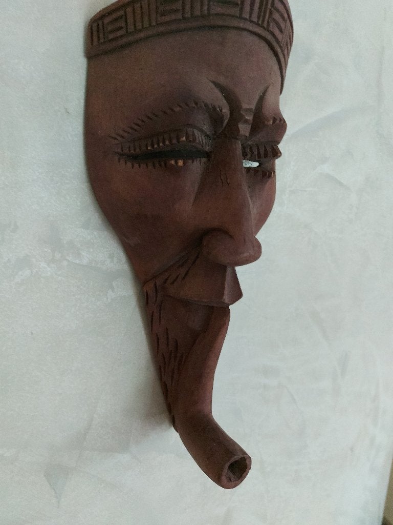Masque/homme congolais avec pipe, Antiquités & Art, Enlèvement ou Envoi