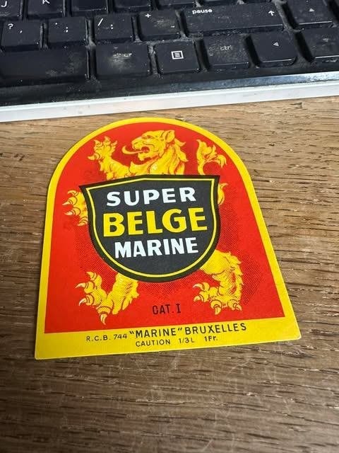 étiquette étiquette Super Belge marine Bruxelles, Neuf, Info@supebel.mz, Enlèvement ou Envoi, Super belge marine