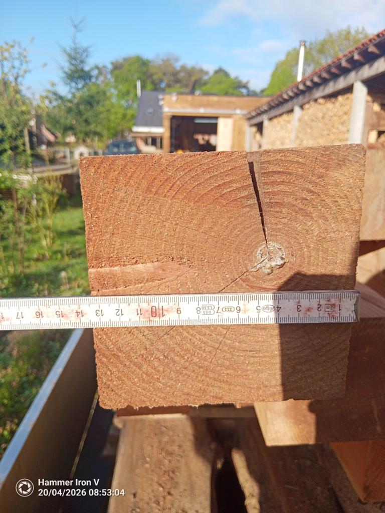 Massieve larix balken 14x14, Tuin en Terras, Ophalen, Balken