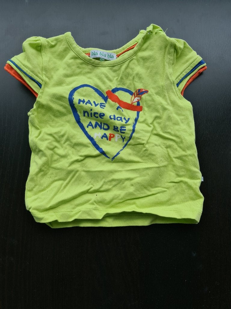 groen t-shirt BlaBlaBla 62, Ophalen, Zo goed als nieuw