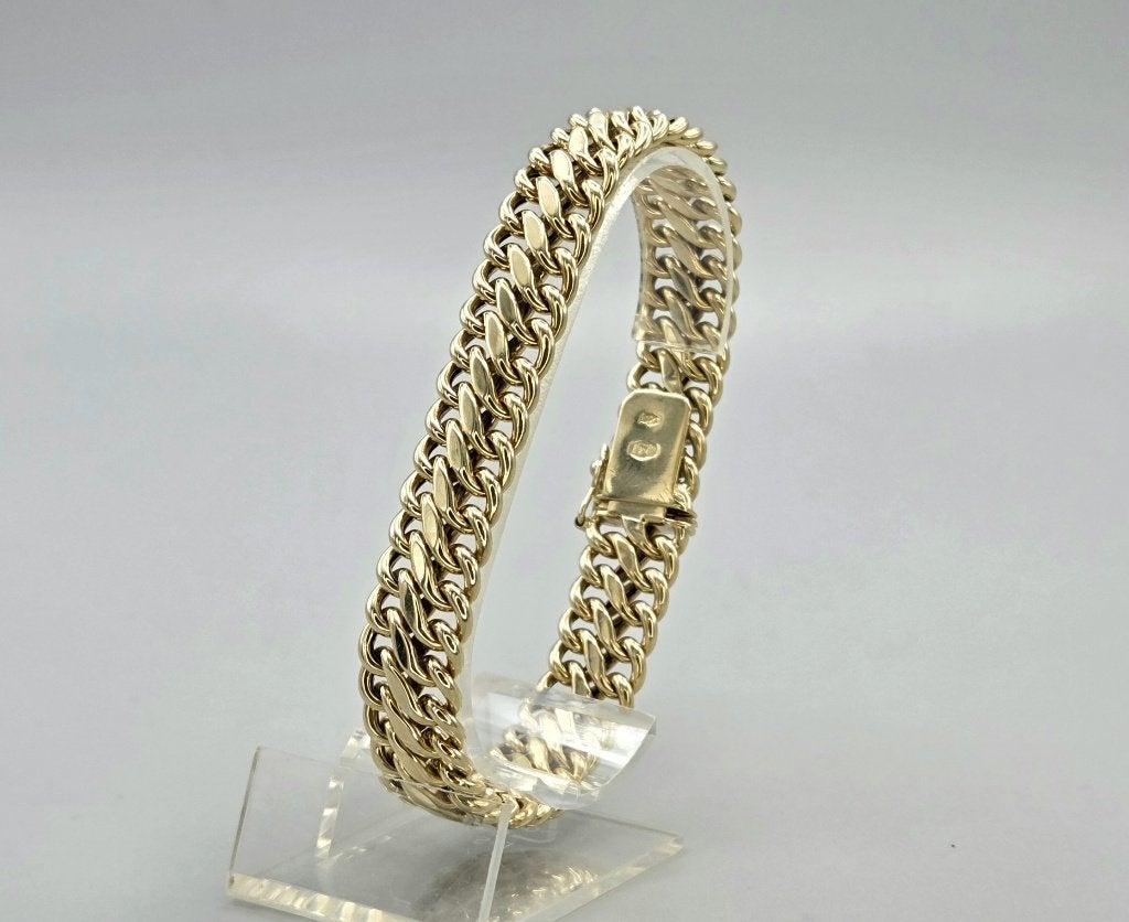 Gouden vintage gourmet armband. 2026/361, Handtassen en Accessoires, Armbanden, Zo goed als nieuw, Goud, Goud, Ophalen of Verzenden