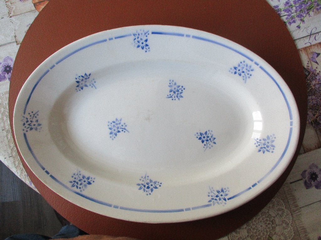 vintage ovale serveerschaal - Saint -Armand Gaston (32,5 cm), Antiquités & Art, Enlèvement ou Envoi