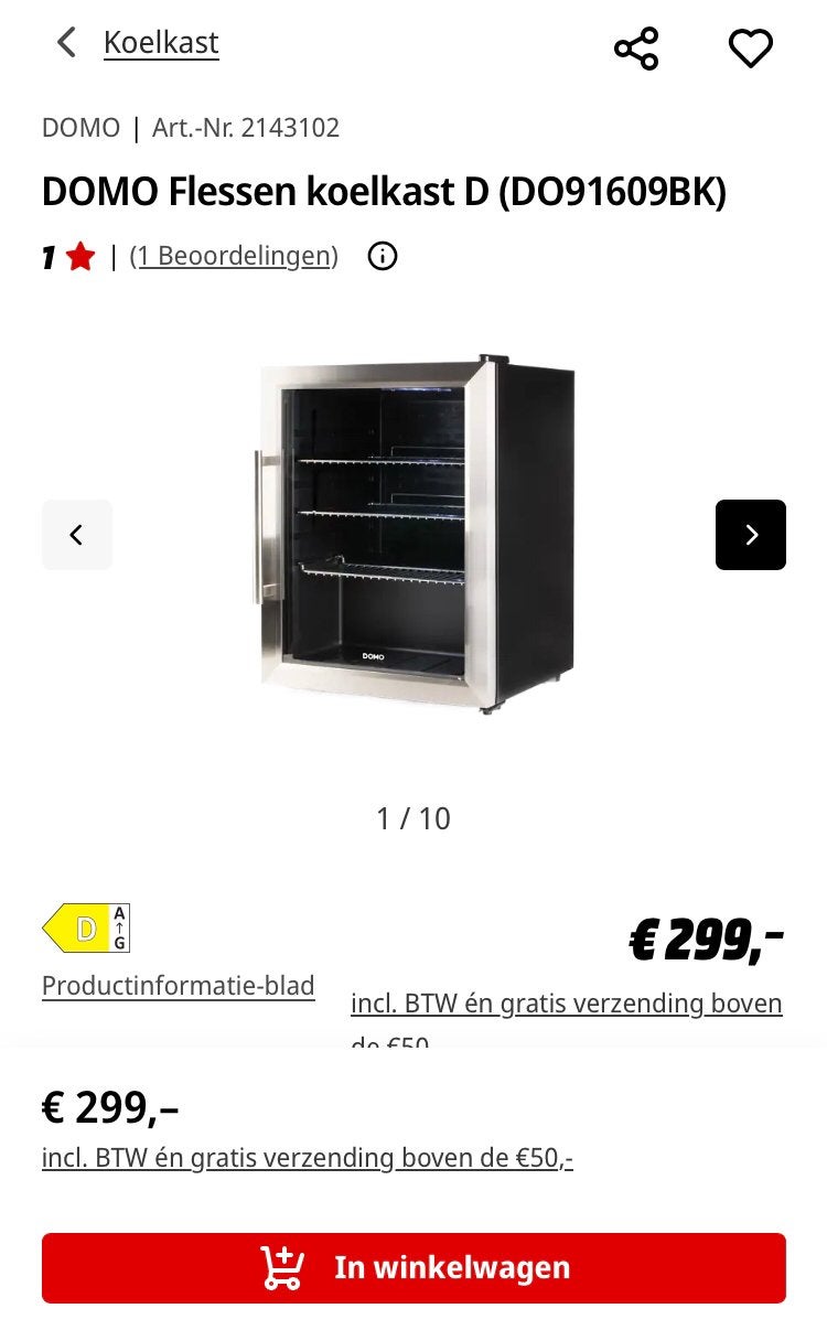 Koelkast nieuw, Enlèvement, Neuf