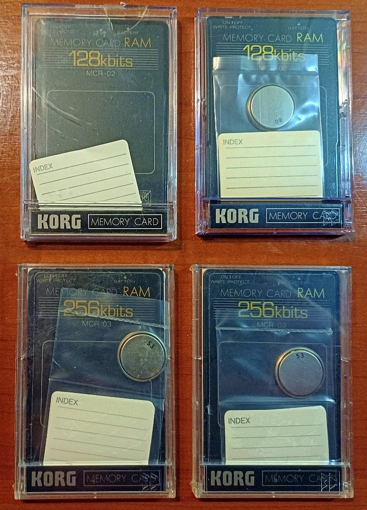 4 stuks Korg MCR-02 en MCR-03 RAMcards, Ophalen of Verzenden, Zo goed als nieuw, Korg