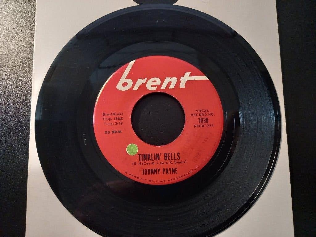 Johnny Payne ‎– Tinklin' Bells ' 7 Popcorn, 7 inch, Comme neuf, Housse de protection extérieure, Autres types
