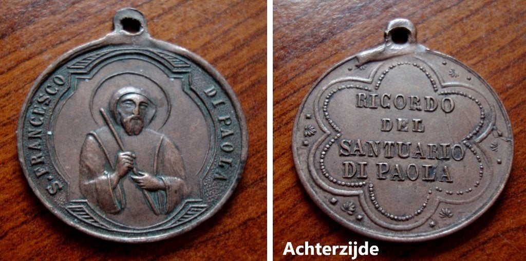 Oude Christelijke medaille met St. Francisco di Paola, Collections, Envoi, Utilisé, Autres types, Christianisme | Catholique