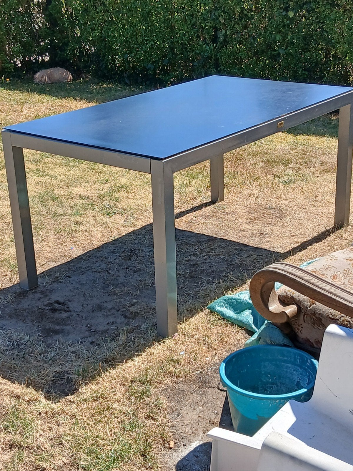 aluminium  glazen  tafel  voor  6 personen  met  glazen blad, Dieren en Toebehoren, Ophalen