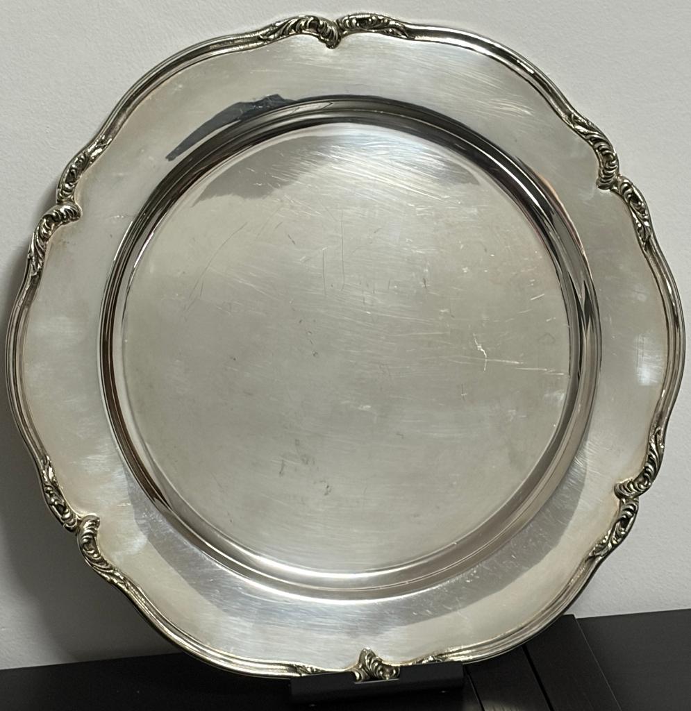 Plateau Rond Wiskemann en Argent Plaqué, Antiquités & Art, Enlèvement ou Envoi, Argent