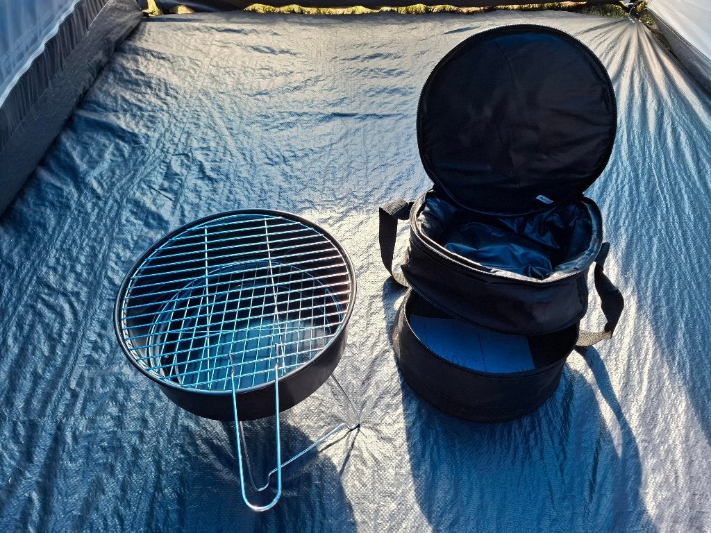 kampeer barbeque met koeltas, Ophalen of Verzenden, Zo goed als nieuw