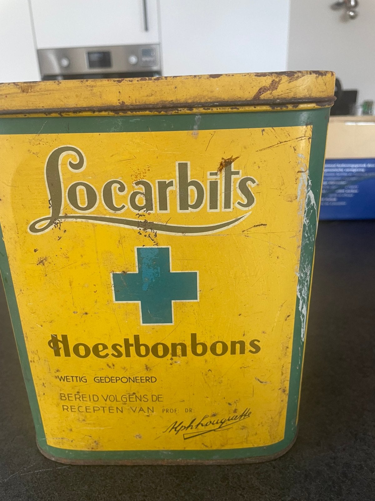 Antieke Orginele Blik Hoestbonbons Lonka, Ophalen, Zo goed als nieuw